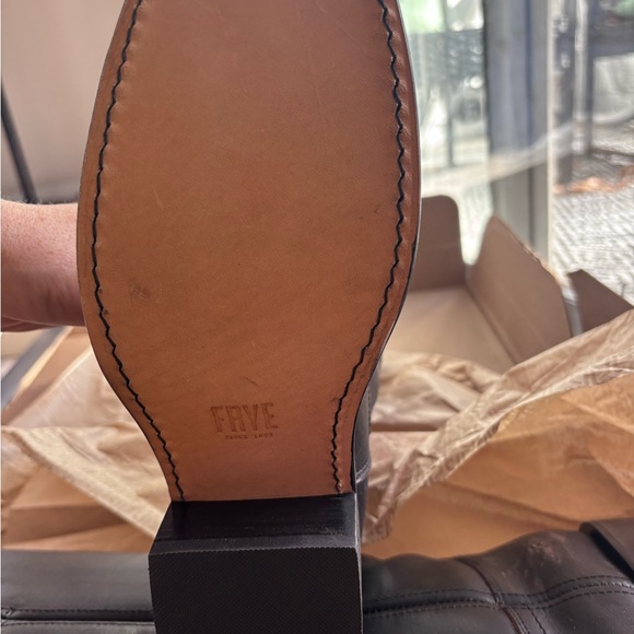 Frye Black Leather Mid-Calf Campus Heeled Boots - Picture 3 of 7